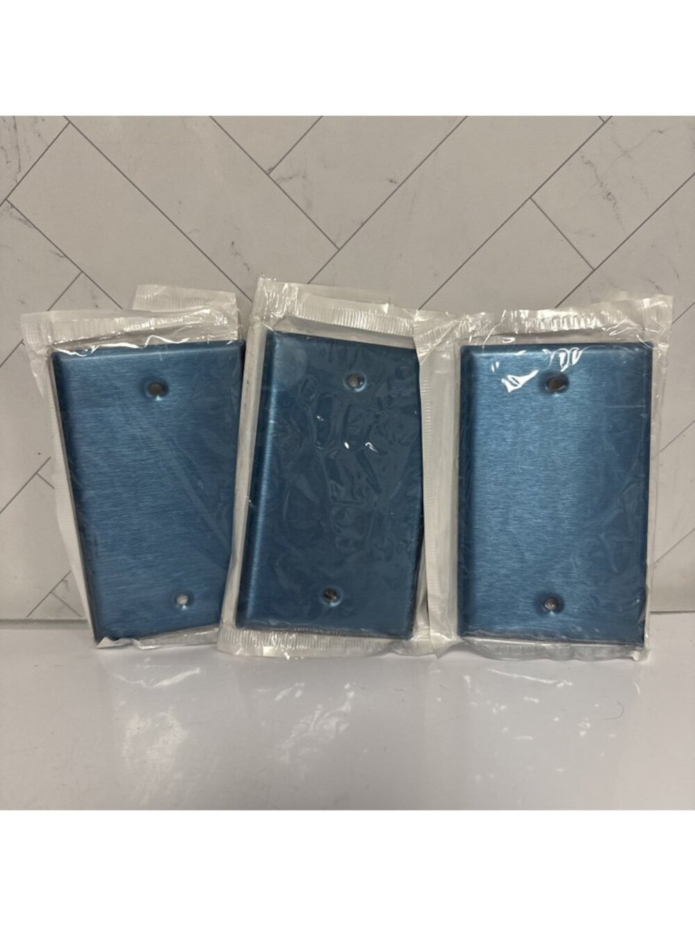 Leviton 84014-000 Gang Stainless Steel Blank Wallplate 3 pack